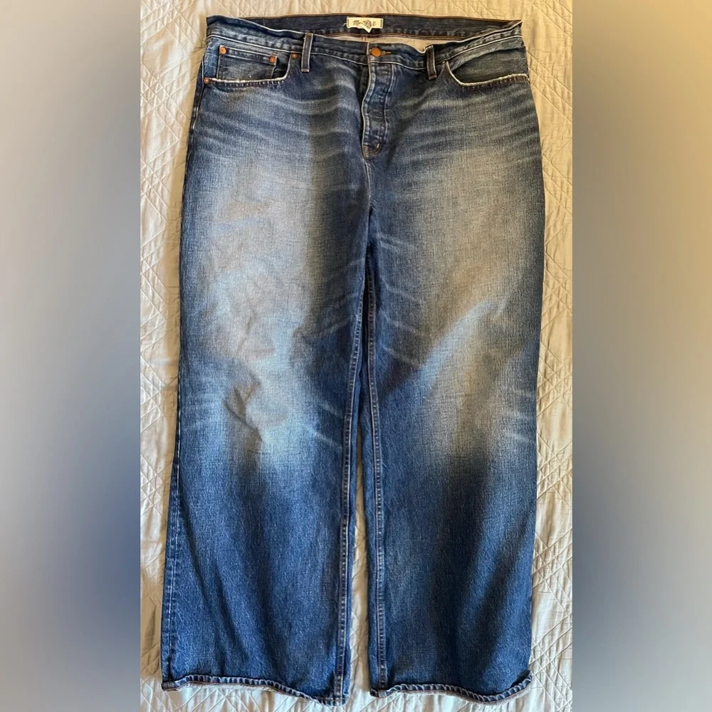 Madewell Low-Slung Baggy Jeans in Moffat Wash-Rigid Size 33 $138‎ NS199